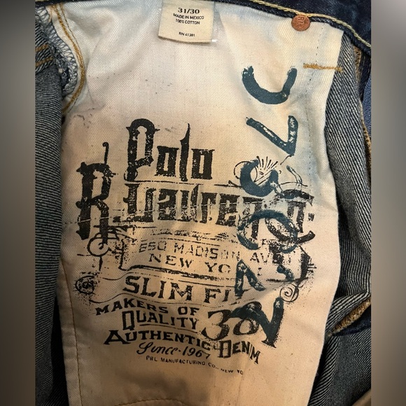 Polo Ralph Lauren Men’s Skinny Straight Dark Blue Jeans 31Wx30L New - Picture 5 of 7